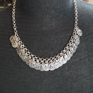 Silver coin necklace